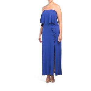B Collection Maxi Dress 1X royal blue